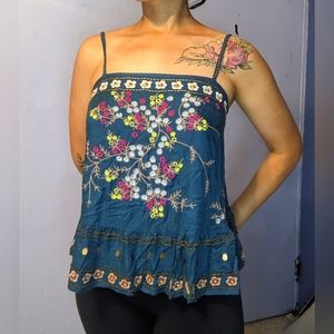 Anthropologie beaded embroidered Luzia top